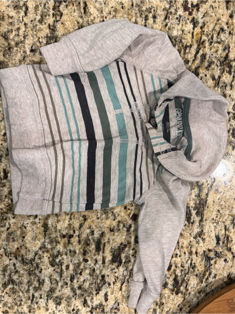 American Eagle Outfitters Striped Hooded Pullover - Gray & Teal